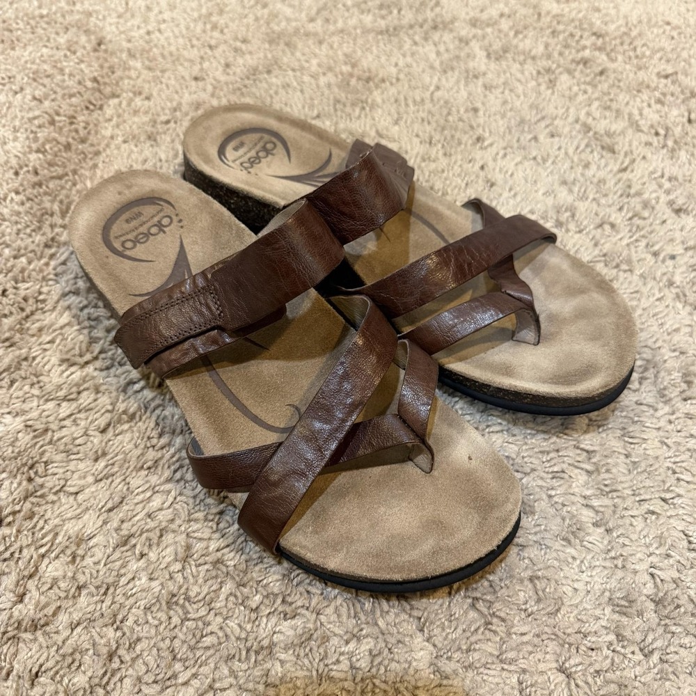 Abeo Bryce Sandals Shoes Womens Size 9N Leather Strappy Wedge Comfort AB50521